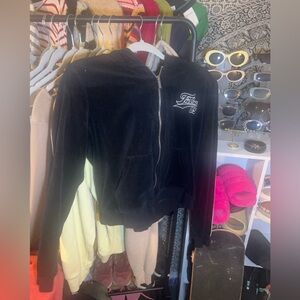 Fubo Velour Black Zip-Up Jacket